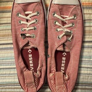 Converse Red and White Canvas Sneakers